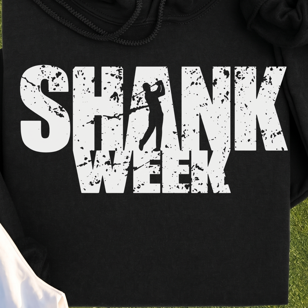 Shank Week Hoodie, print close-up on Black