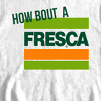 How About A Fresca Sweatshirt, print close-up on White