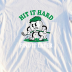 Hit It Hard Tee, print close-up on White