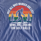 Wandering Sasquatch Premium Tee, print close-up on Mystic Blue