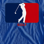 Major League Golf Long Sleeve Tee, print close-up on Royal