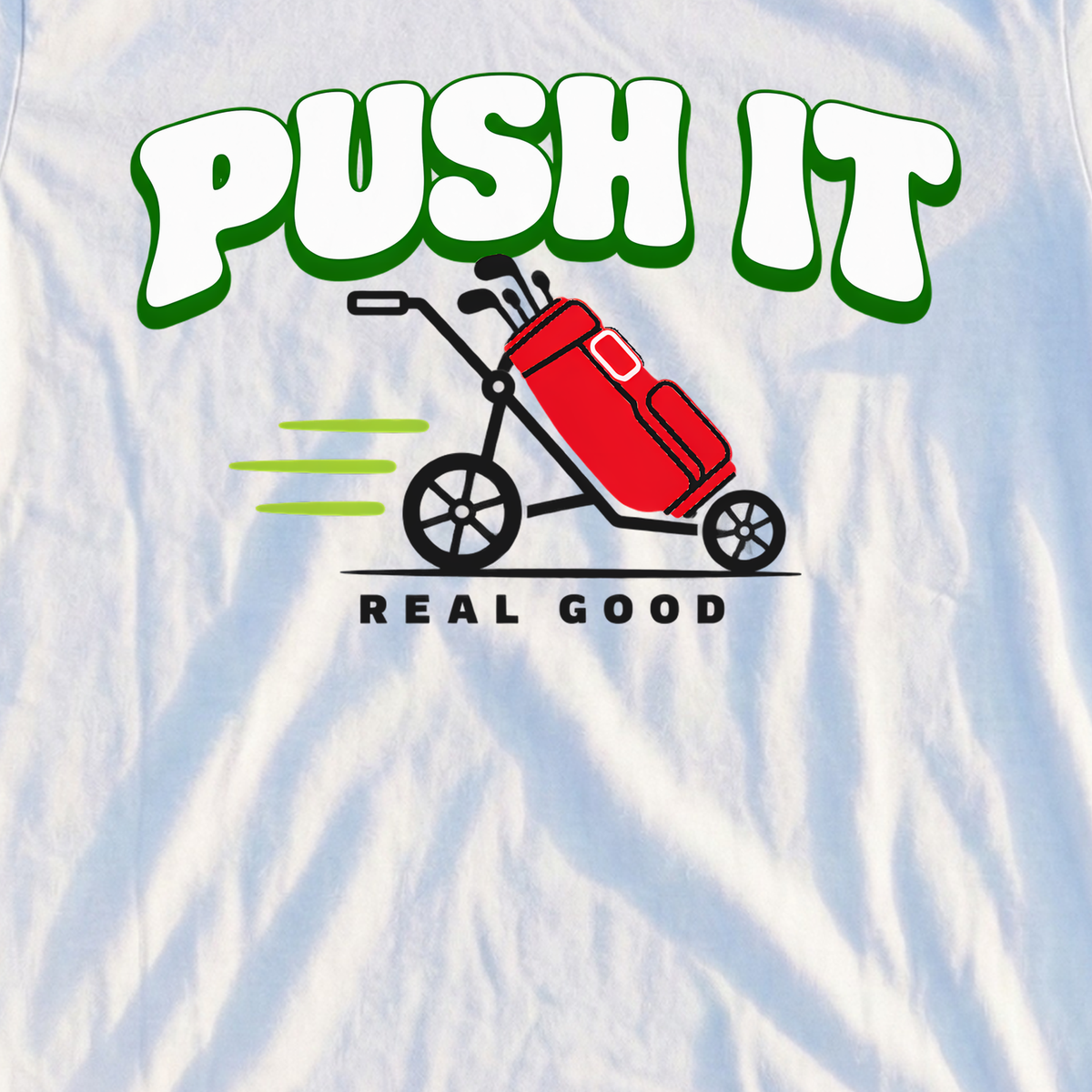 Push It Tee, print close-up on White