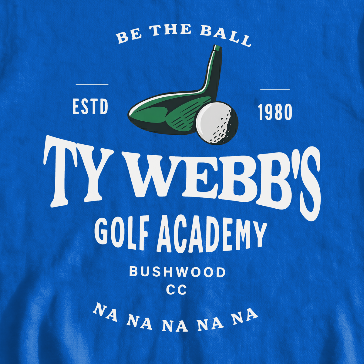 Ty Webb Golf Academy Sweatshirt, print close-up on Royal