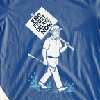 End Frost Delays Tee, print close-up on Royal