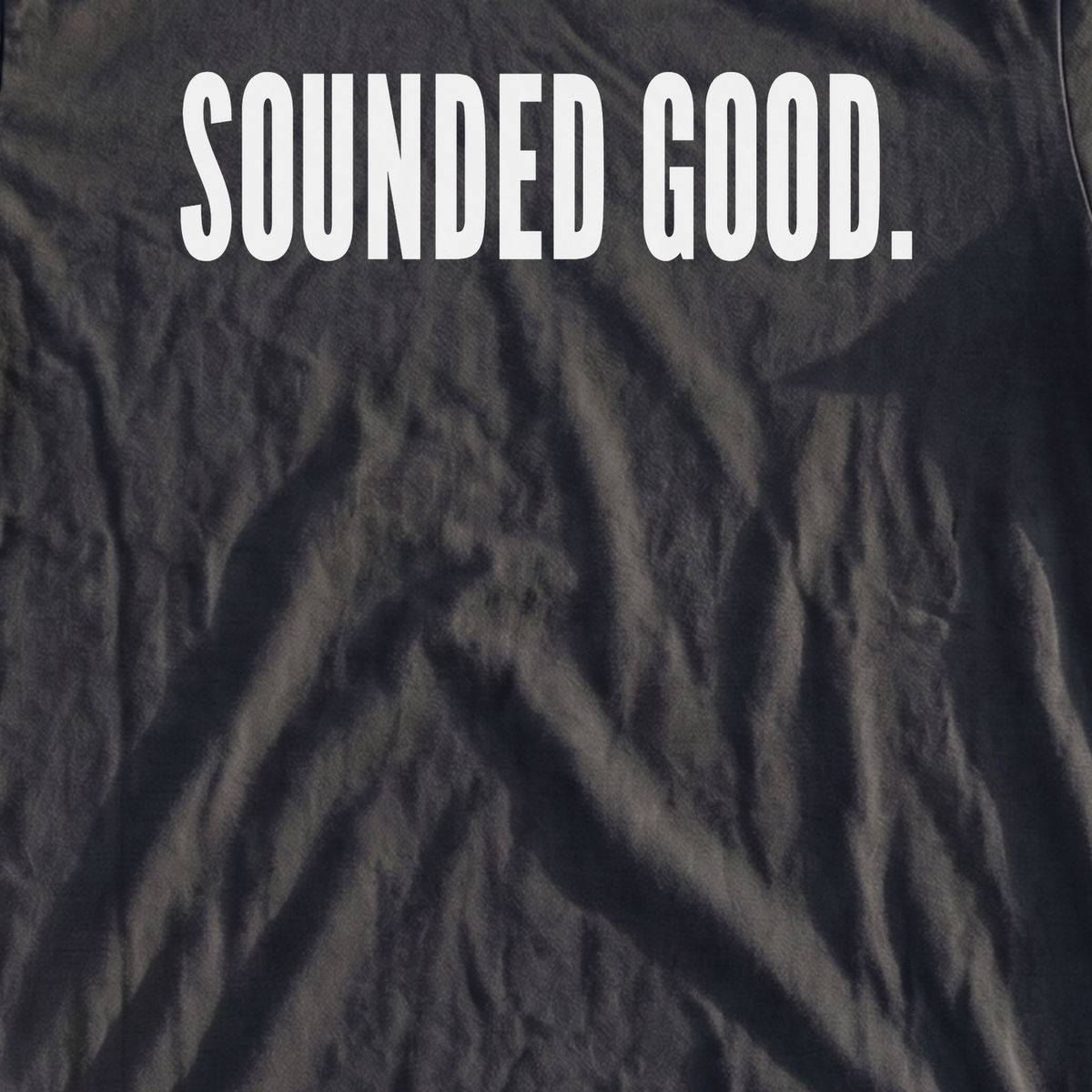 SOUNDED GOOD Heavyweight Tee, print close-up on Pepper