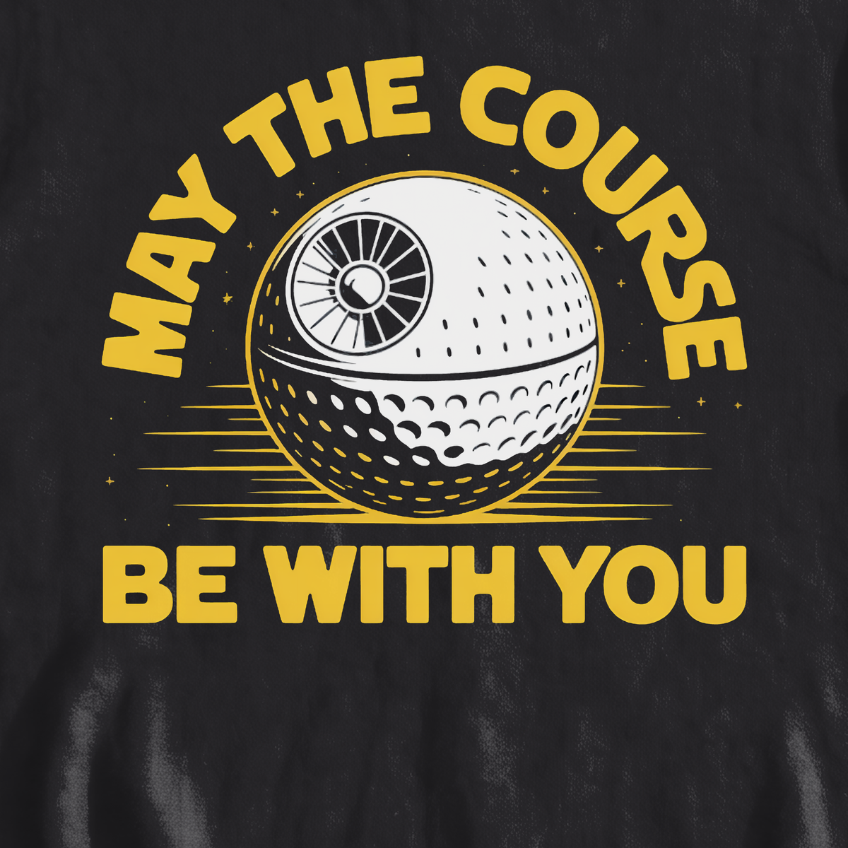 May The Course Be With You Sweatshirt, print close-up on Black