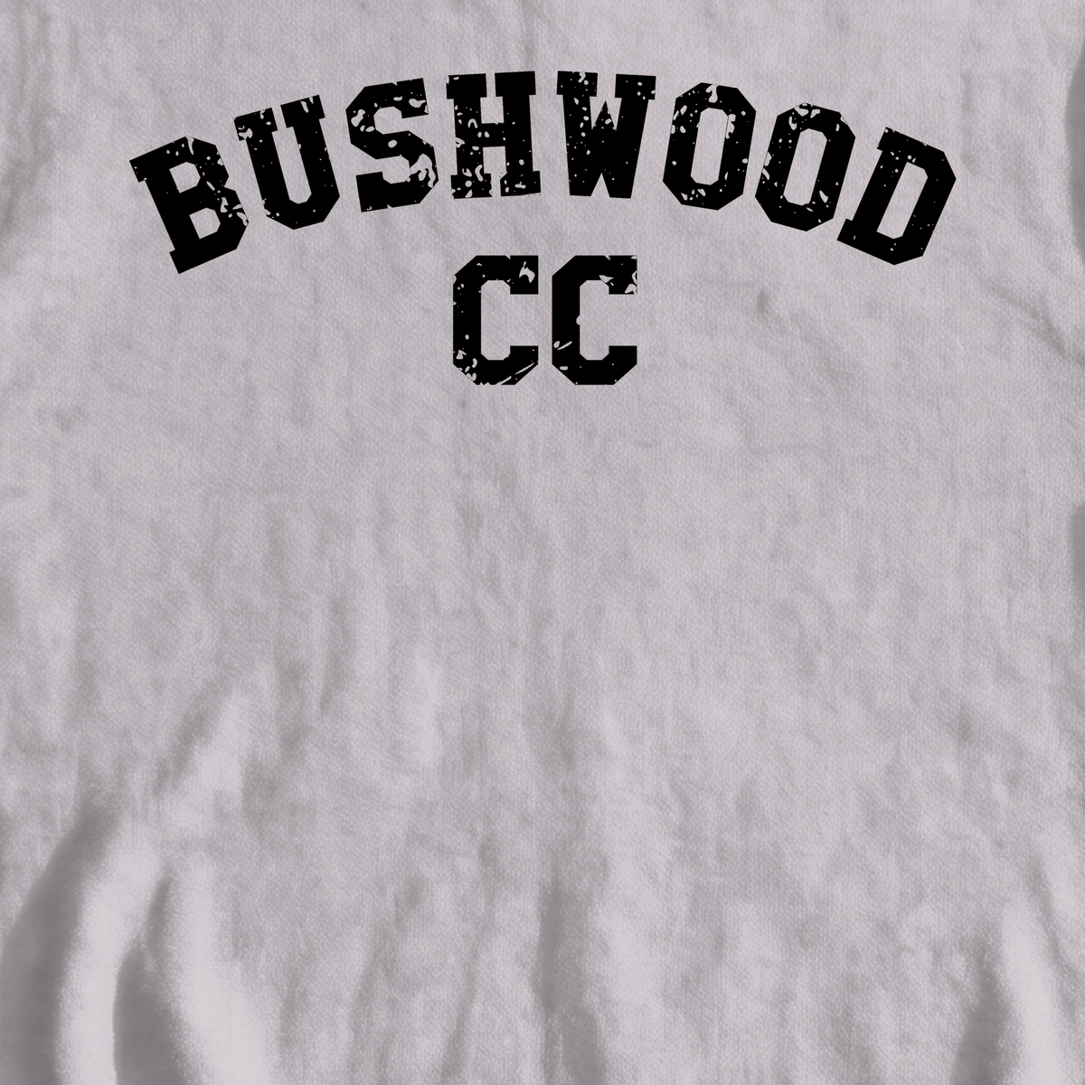 Bushwood CC Sweatshirt, print close-up on Sport Grey