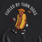 Turn Dog Fuel Sweatshirt, print close-up on Black