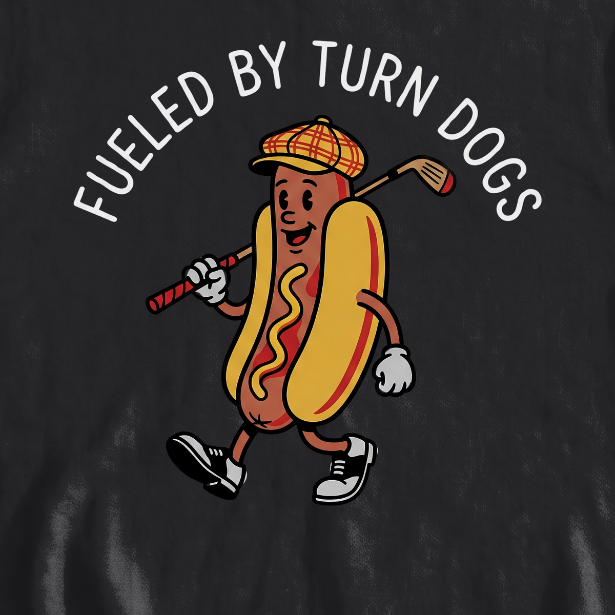 Turn Dog Fuel Sweatshirt, print close-up on Black