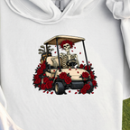 Cart Of The Departed Hoodie, print close-up on White