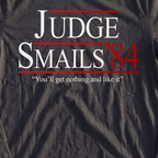 Judge Smails '84 Long Sleeve Tee, print close-up on Black