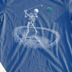 Moon Crater Skeleton Tee, print close-up on Royal