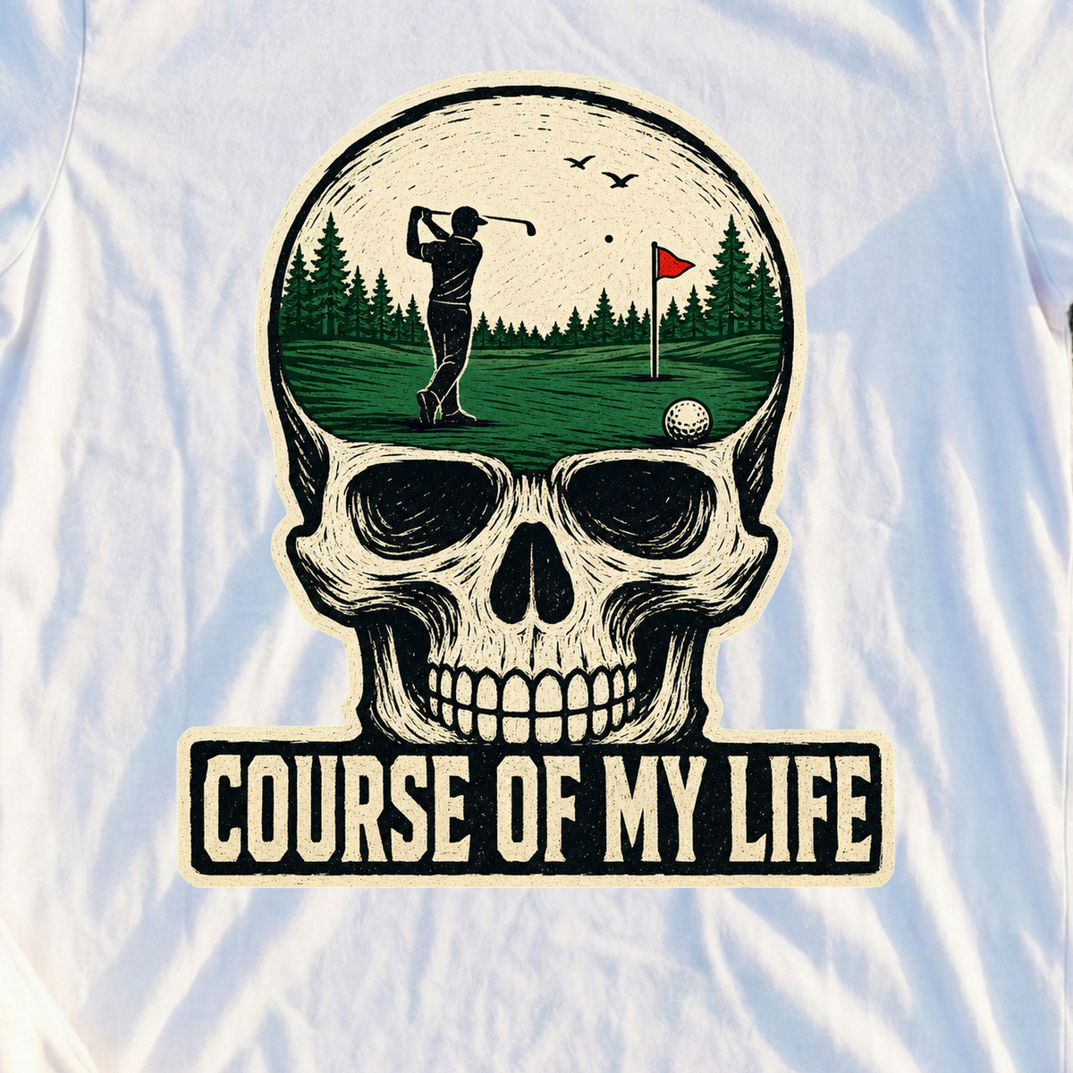 Course Of My Life Tee, print close-up on White