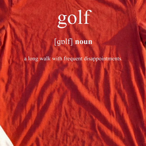 Golf Definition Tee, print close-up on Red