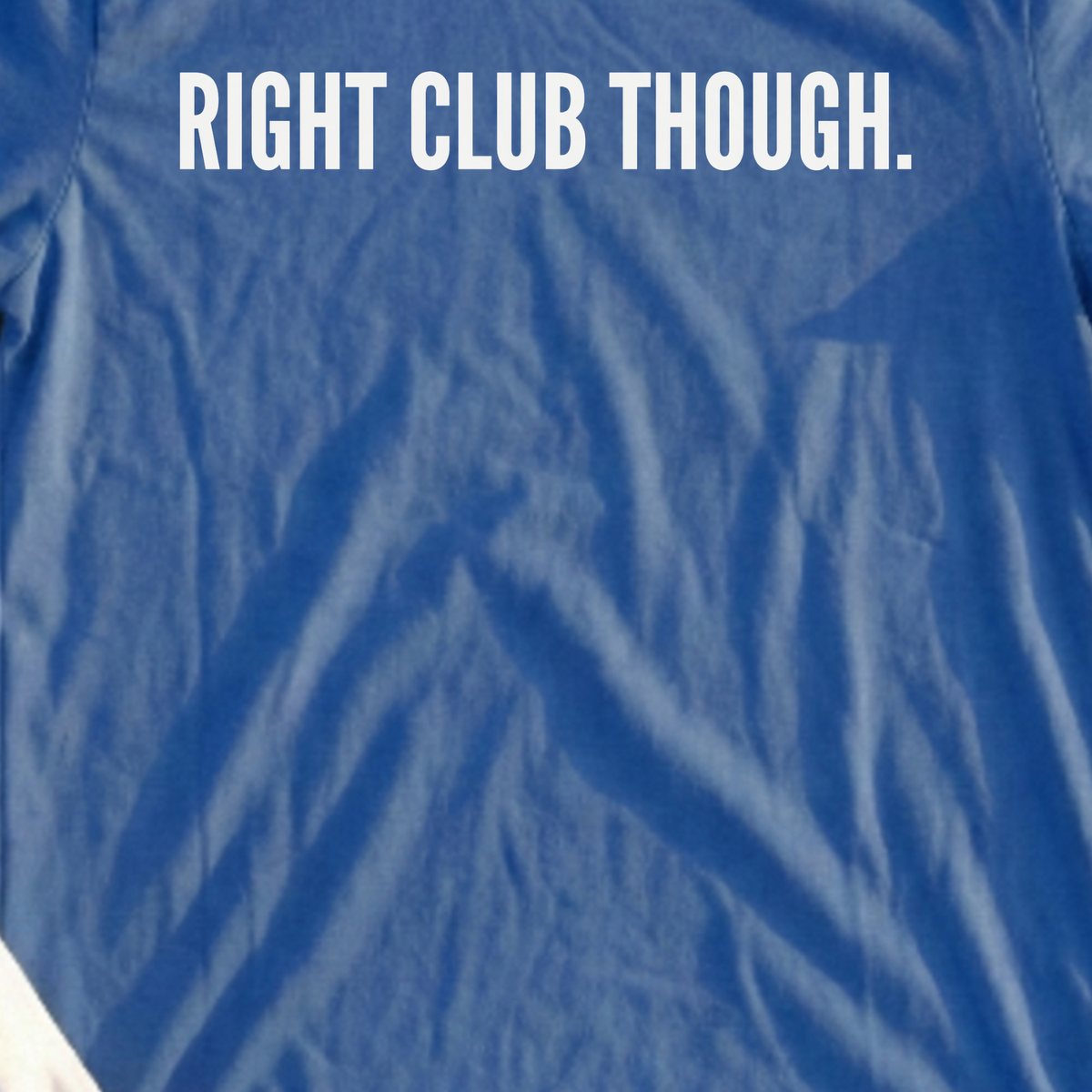 Right Club Though Dimples Tee, print close-up on Royal