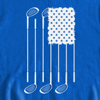 USA Flag Clubs & Stars Sweatshirt, print close-up on Royal