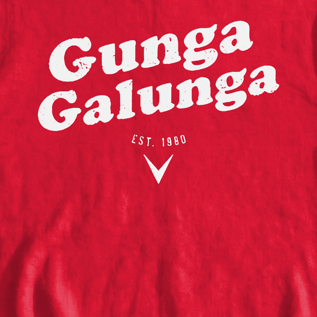 Gunga Galunga 1980 Sweatshirt, print close-up on Red