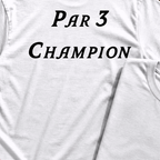 Par 3 Champion Back Print Tee, print close-up on White