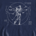 Da Vinci Swing Sweatshirt, print close-up on Navy