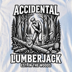 Accidental Lumberjack Tee, print close-up on White