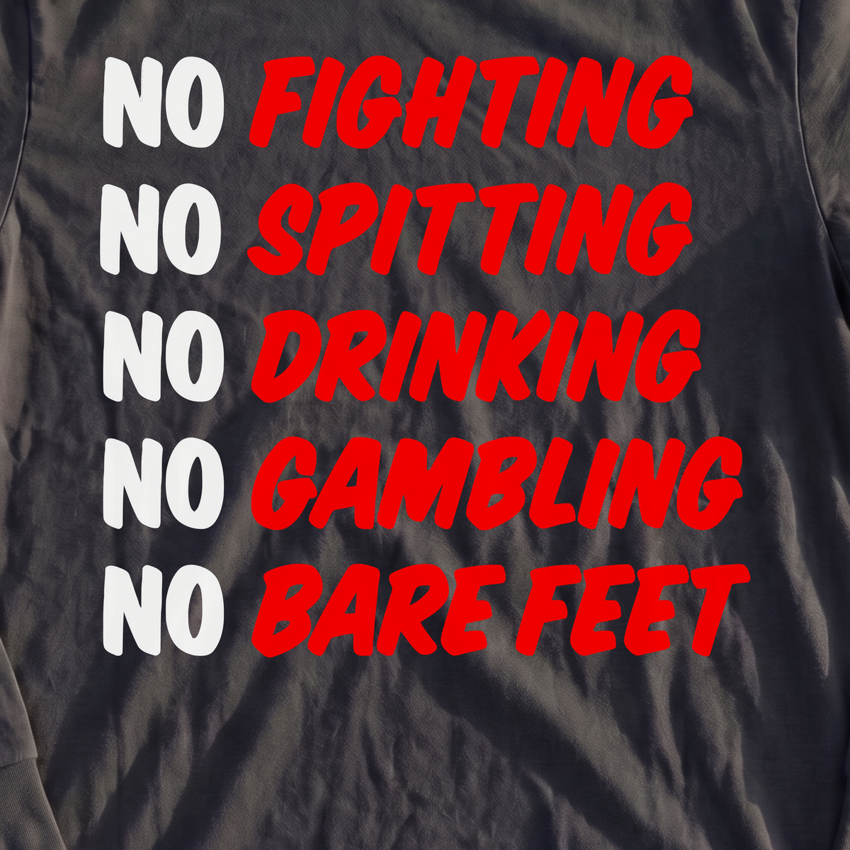 Caddyshack Rules Long Sleeve Tee, print close-up on Black