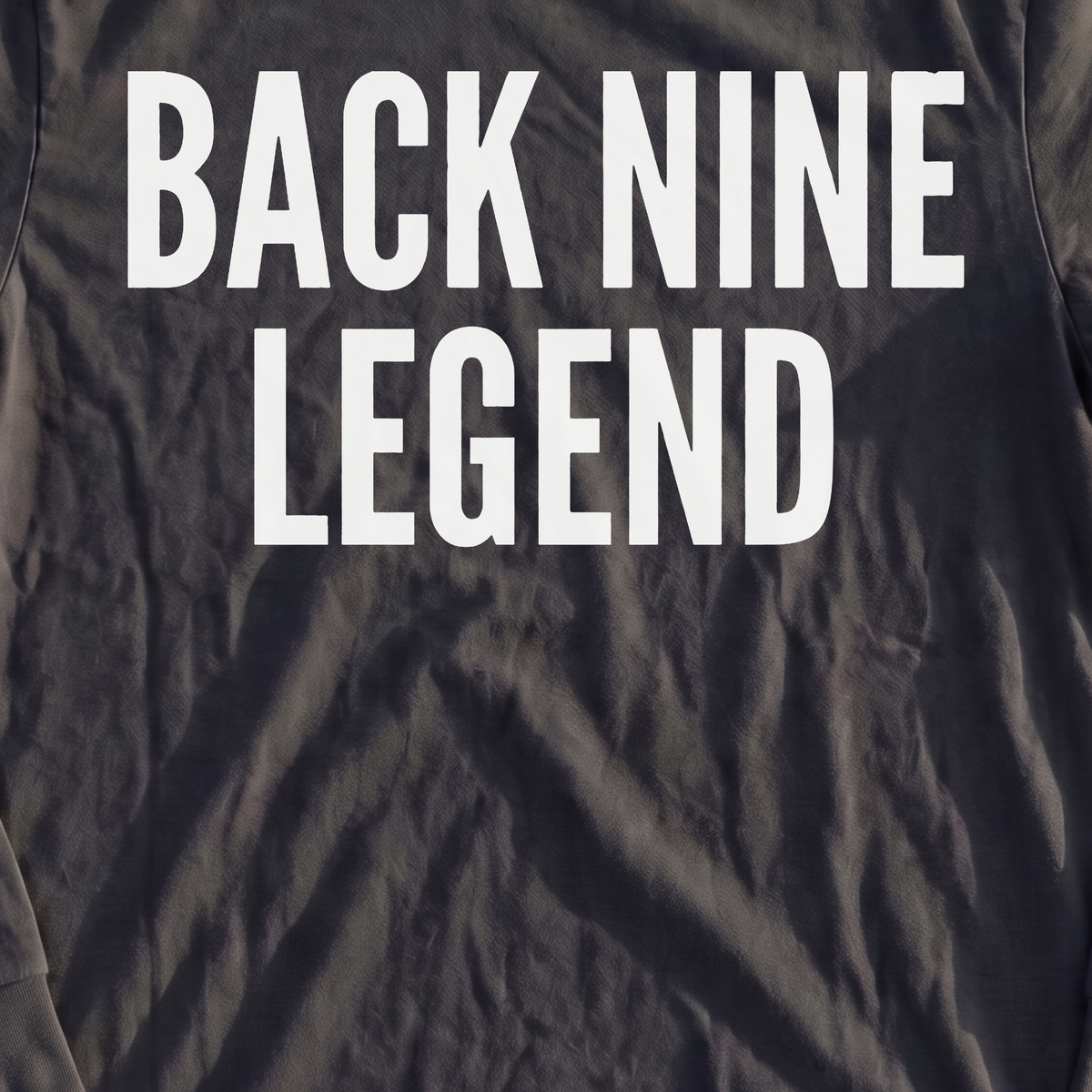 BACK NINE LEGEND Long Sleeve Tee, print close-up on Black