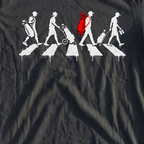 The Crossing Street Art Tee, print close-up on Black