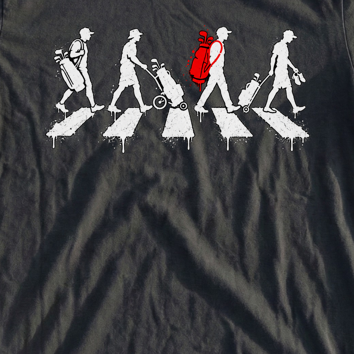 The Crossing Street Art Tee, print close-up on Black