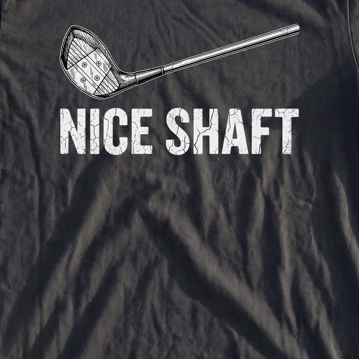 Nice Shaft Premium Tee, print close-up on Black