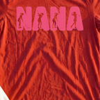 Nana Tee, print close-up on Red