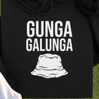 Gunga Galunga Hoodie, print close-up on Black