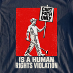 Human Rights Violation Poster Tee, print close-up on Navy