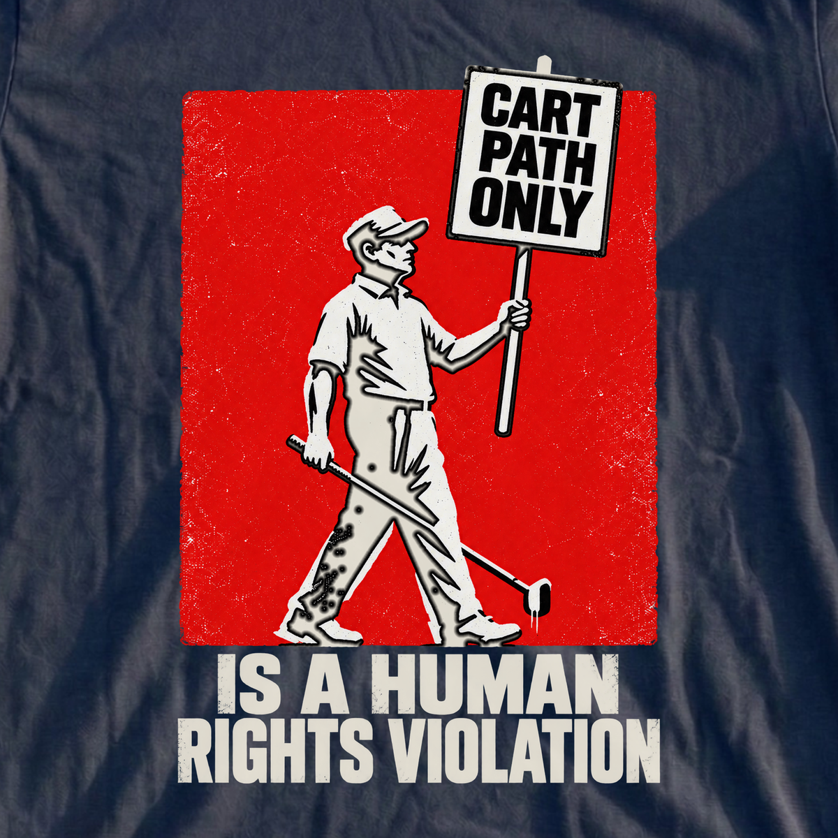 Human Rights Violation Poster Tee, print close-up on Navy