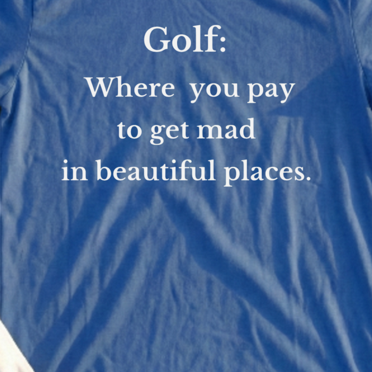 Mad In Beautiful Places Tee, print close-up on Royal