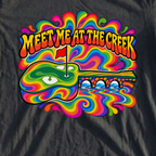 Meet Me At The Creek Tie Dye Tee, print close-up on Black