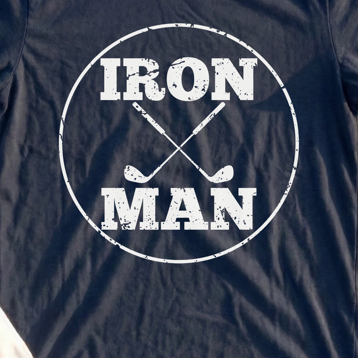 Iron Man Tee, print close-up on Navy