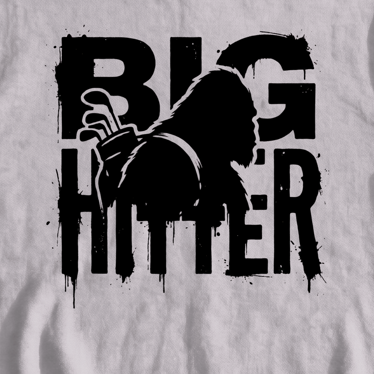 Bigfoot Big Hitter Sweatshirt, print close-up on Sport Grey