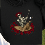 Dust To Dust Hoodie, print close-up on Black