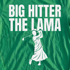 Big Hitter Long Sleeve Tee, print close-up on Irish Green