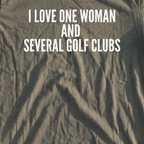 I Love One Woman Premium Tee, print close-up on Moss