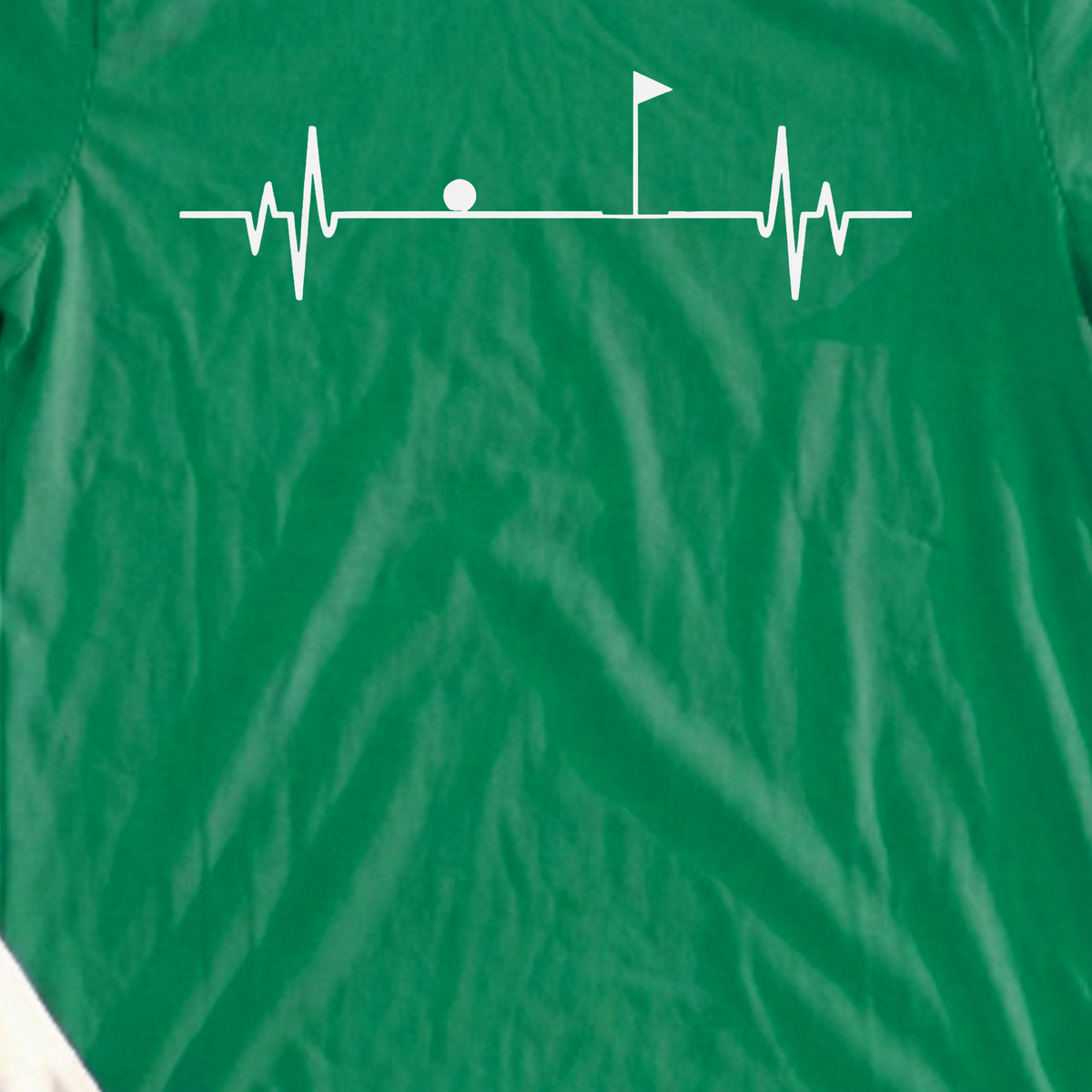 Flag EKG Tee, print close-up on Irish Green