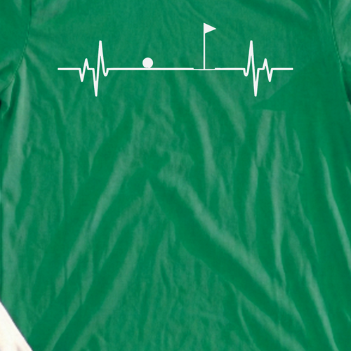 Flag EKG Tee, print close-up on Irish Green