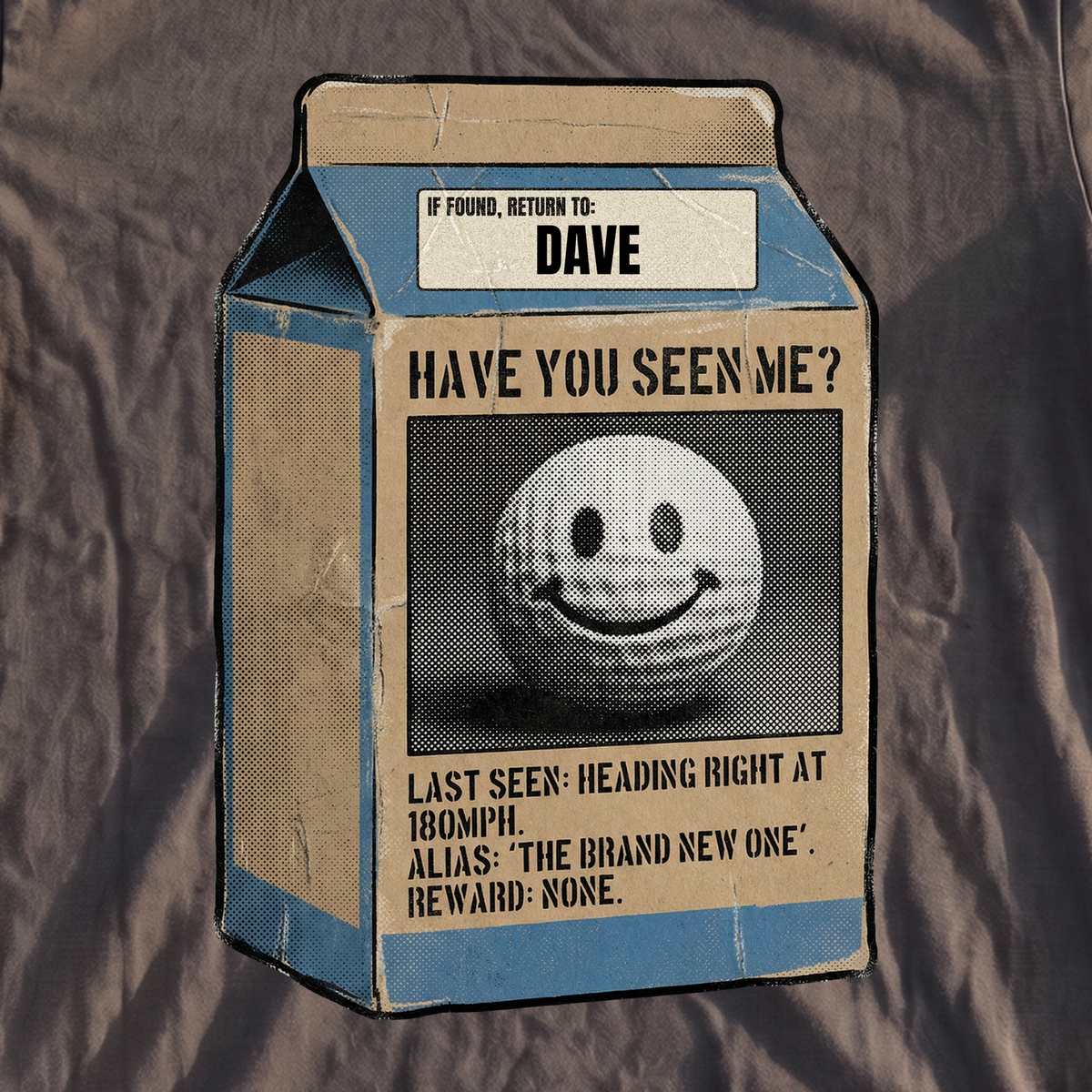 Personalized Have You Seen Me Premium Tee, print close-up on Pepper