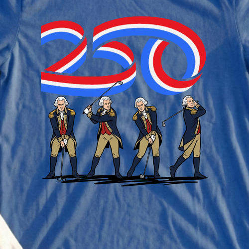 GW 250 Swing Tee, print close-up on Royal