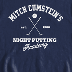 Mitch Cumstein Night Putting Sweatshirt, print close-up on Navy