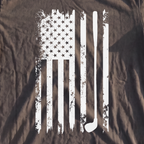American Flag Club Premium Tee, print close-up on Pepper