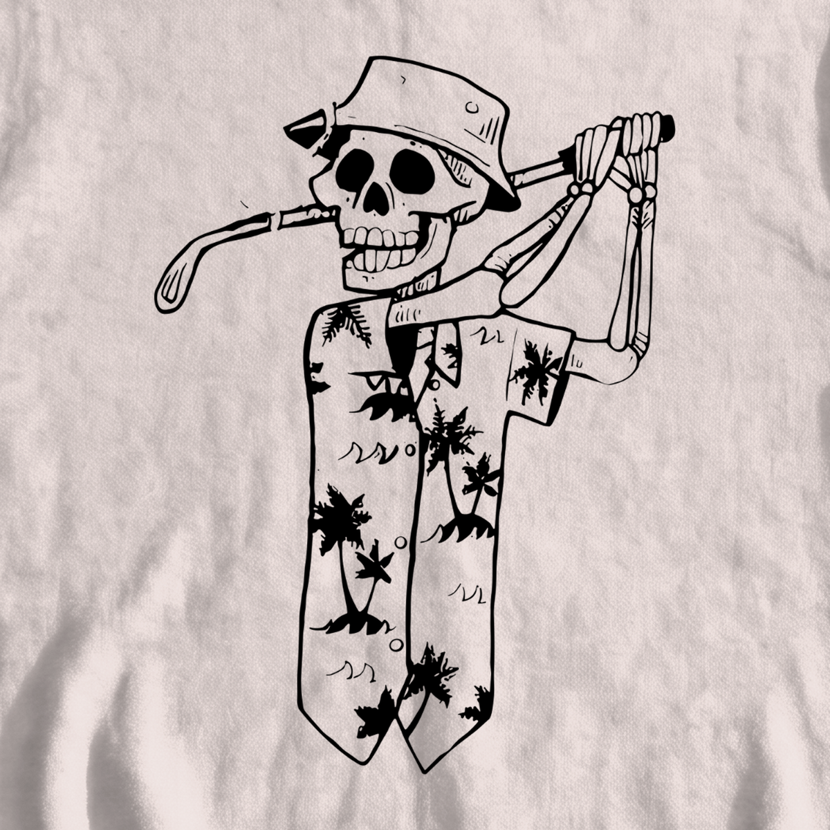 Tropical Skeleton Sweatshirt, print close-up on White