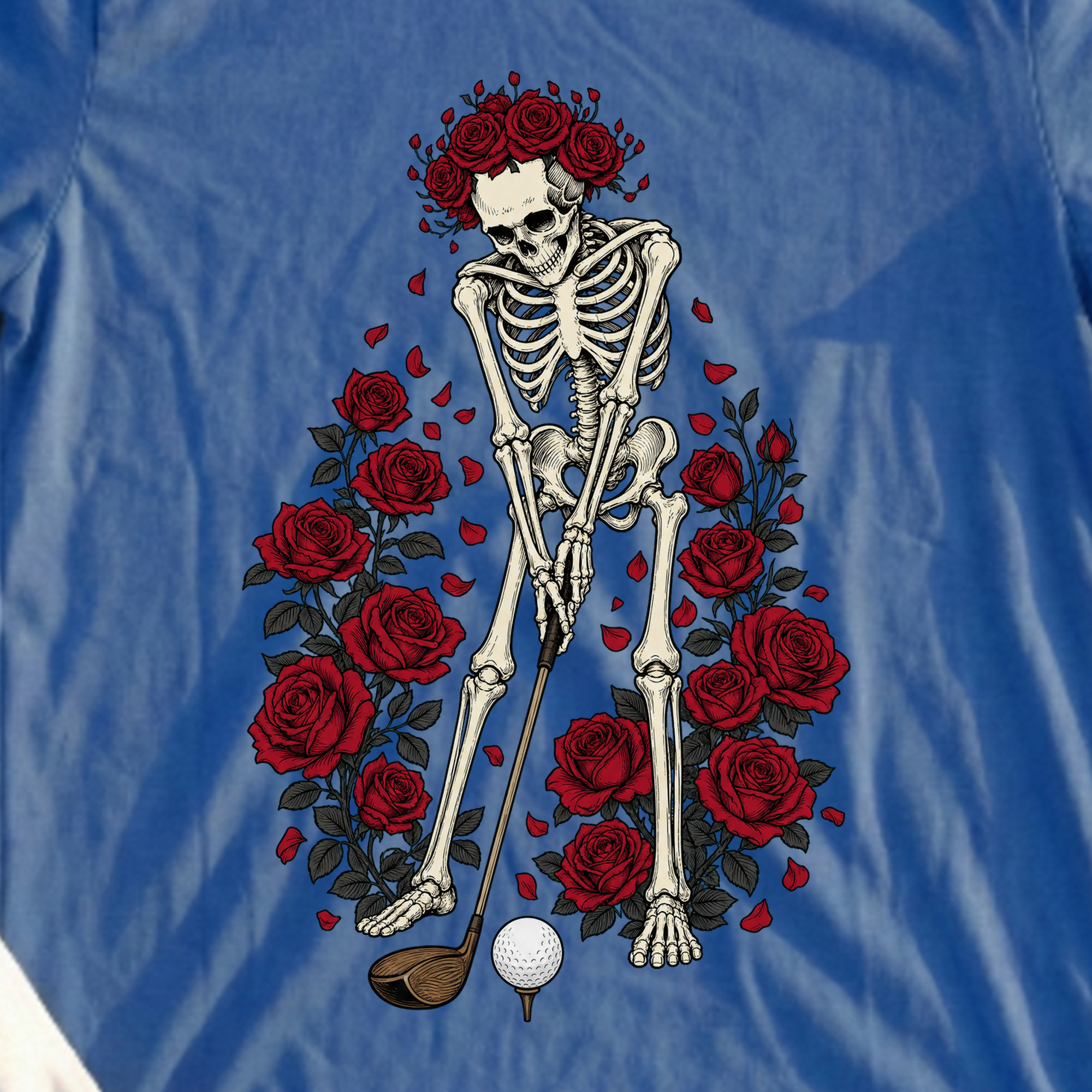 Eternal Drive Tee, print close-up on Royal