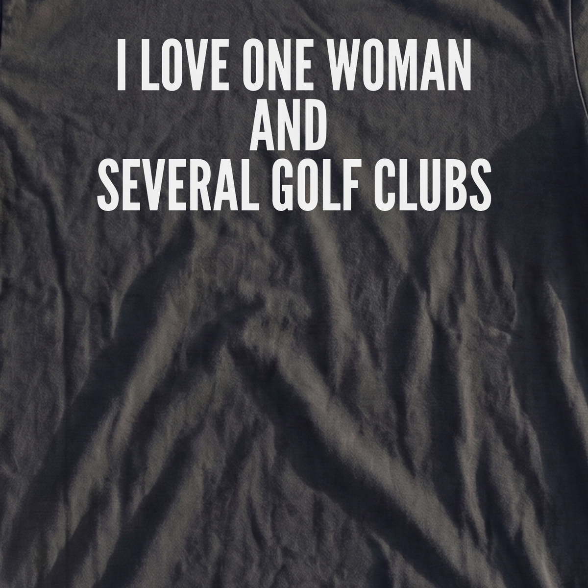 I Love One Woman Heavyweight Tee, print close-up on Moss