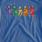 Golf Swing Bears Ink Wash Tee, print close-up on Royal